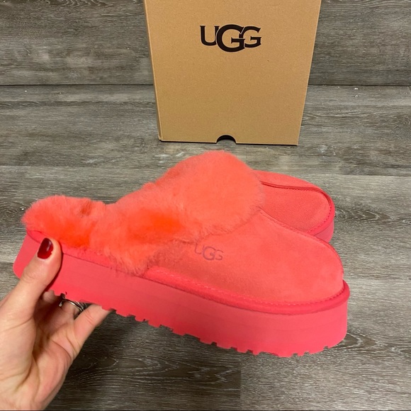 UGG | Disquette Platform Slippers In Hibiscus Pink NEW In Box - Picture 8 of 9